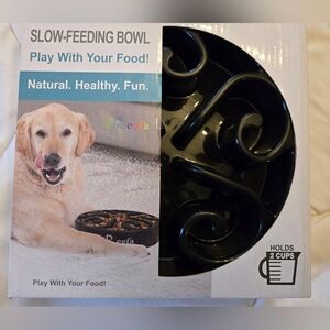 NEW Reef Black Slow-Feeding Dog Bowl